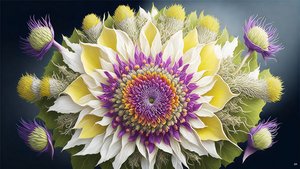 mandala: Tistel med blomstrende elementer_02
