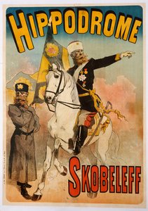 Plakatannonsering "Skobeleff" på Hippodromen, 1895