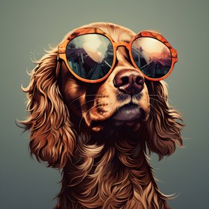 Hund, tegneserie, solbriller 4