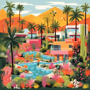 detaljert illustrasjon av Palm Springs 2