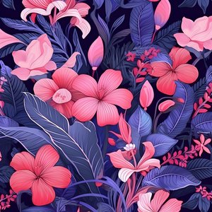 en bukett blomster i rosa og blått 2