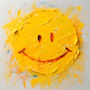 gult smilefjes malt i impasto 1