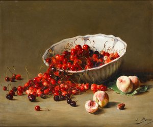 En skål med kirsebær, ca. 1900