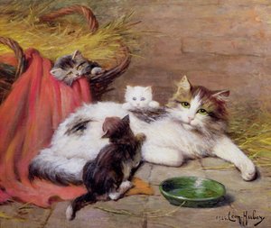 Katt med kattunger, 1924