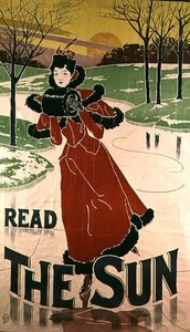Plakatannonsering av avisen "The Sun", 1897