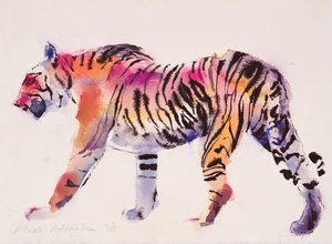 Stripey (blekk og wc på papir)