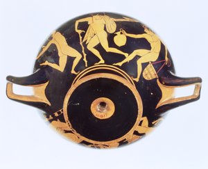 Attic rødfigur kylix, 500–480 f.Kr. (keramikk)