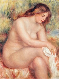 Baderen tørker seg, ca. 1910