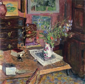 Interiør med blomster, ca. 1910