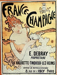 Plakat som annonserer Frankrike Champagne, 1891