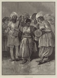 En Nautch-jente som danser