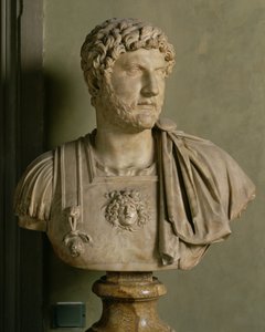 Byste av keiser Hadrian (76-138 e.Kr.) (marmor)