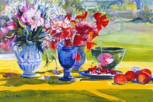 Midtsommerblomster på hagebord, 1993