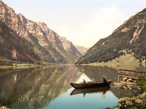 Klöntalersee, Glarus, Sveits, pub. ca. 1900