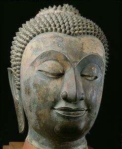 Hodet til en gigantisk Buddha (bronse)