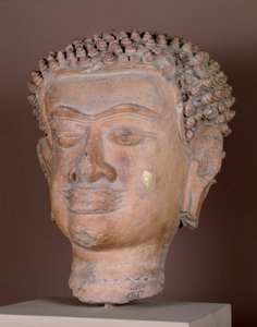 Leder av Buddha, Haripunjaya Kingdom (terrakotta)