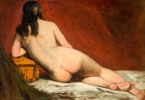 Nakenstudie av en liggende kvinne, 1849.