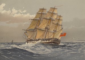 En 38-kanons fregatt, ca 1770