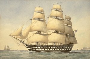 HMS Bellerophon utenfor kysten, 1875