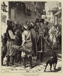 Leser krigsplakater i Stamboul