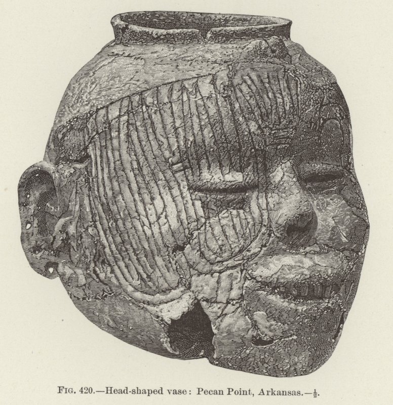 Hodeformet vase: Pecan Point, Arkansas (gravering) av (after) American School