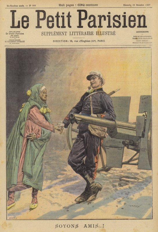 La oss være venner! (farge litho) av (after) Carrey