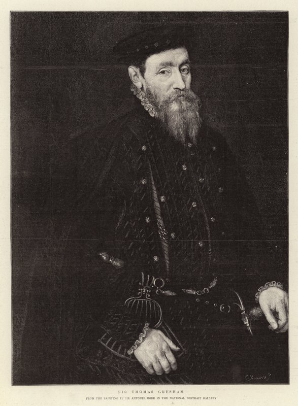 Sir Thomas Gresham (gravering) av (after) English School