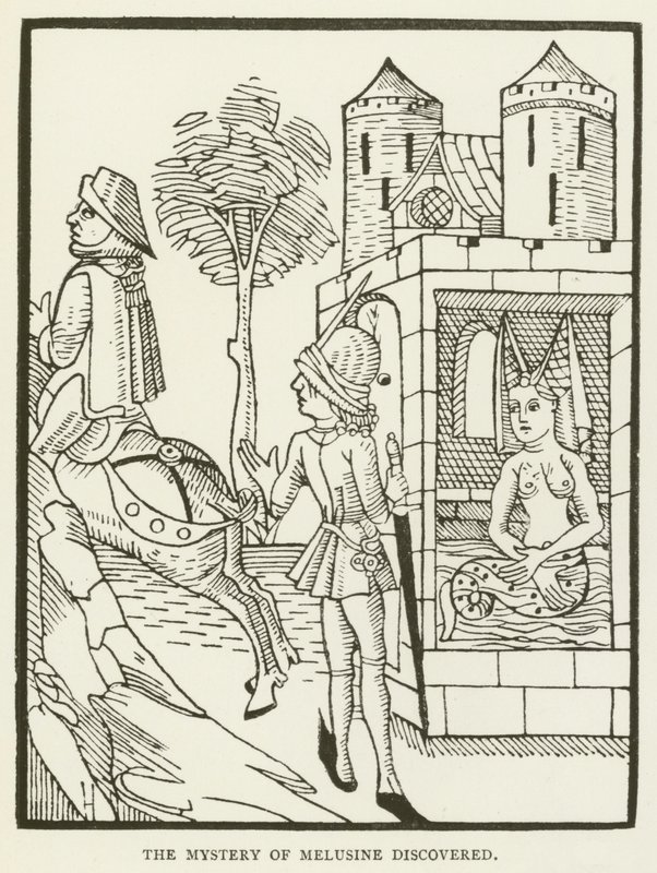 Mysteriet om Melusine oppdaget (gravering) av (after) English School