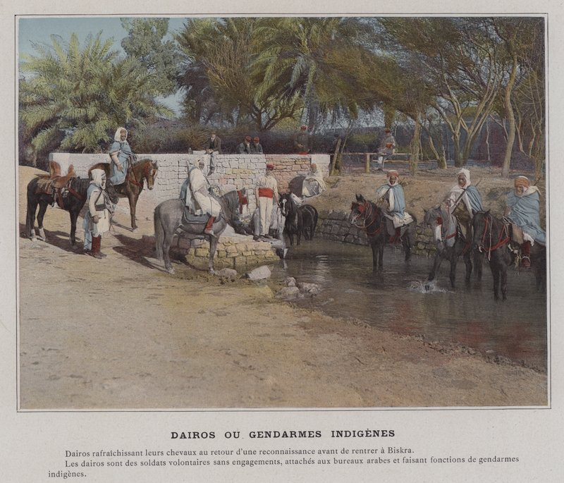 Dairos ou Gendarmes Indigenes (farget bilde) av (after) French Photographer