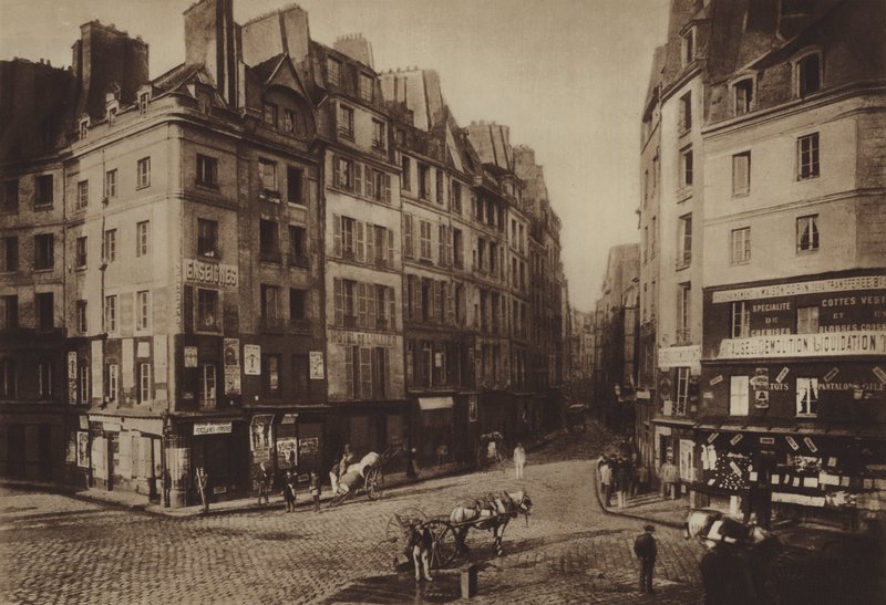 Det gamle Place Maubert (s/hv-bilde) av (after) French Photographer