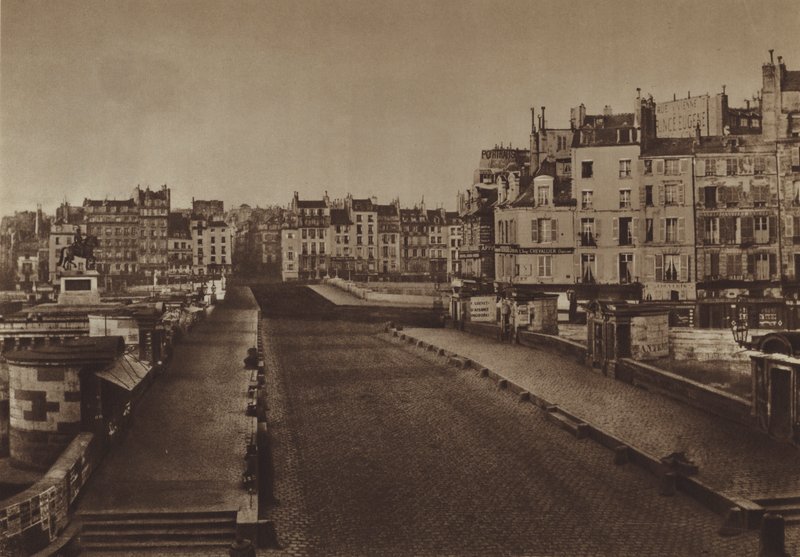 Pont-Neuf i 1852 (s/hvitt-bilde) av (after) French Photographer