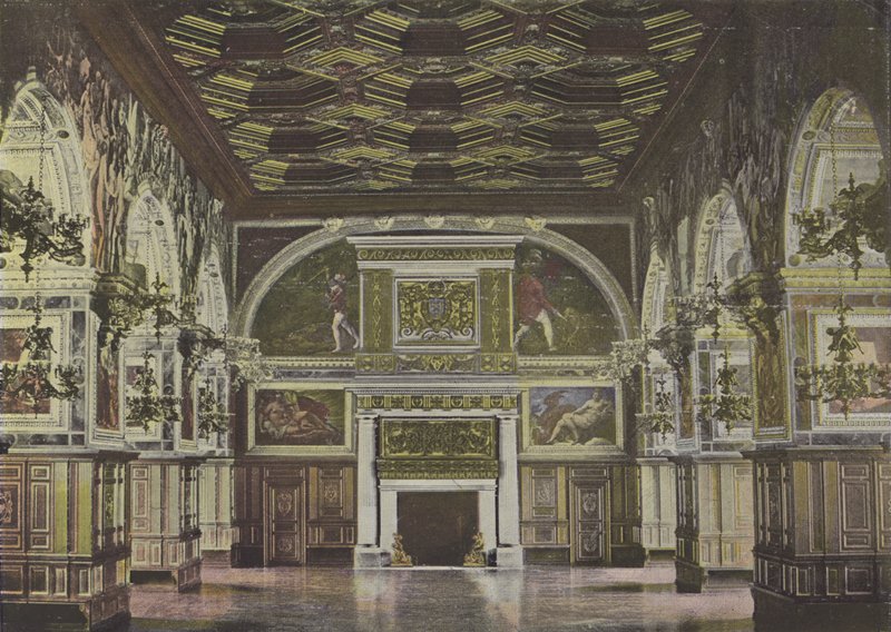 Salle Henri II (farget bilde) av (after) French Photographer
