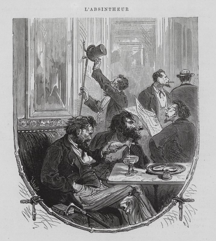 Parisisk Slang: Absintheur (gravering) av (after) French School