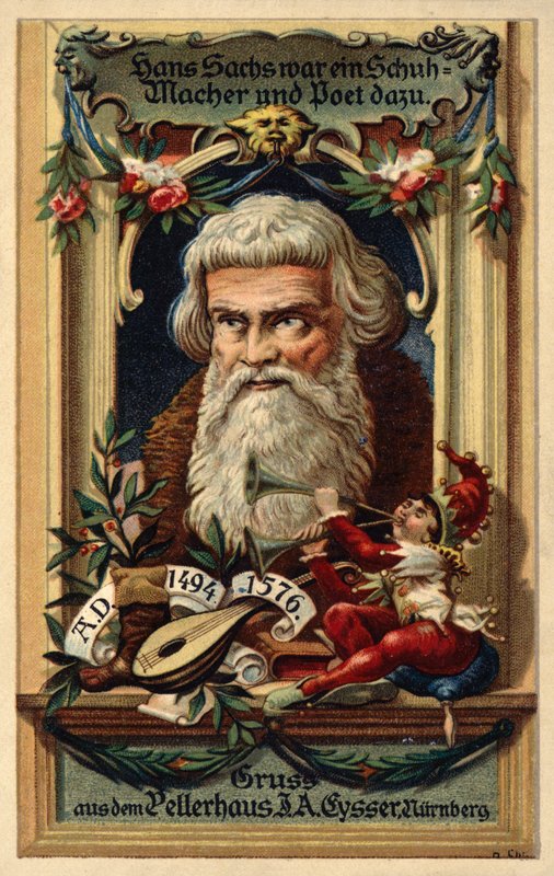 Hans Sachs (farge litho) av (after) German School