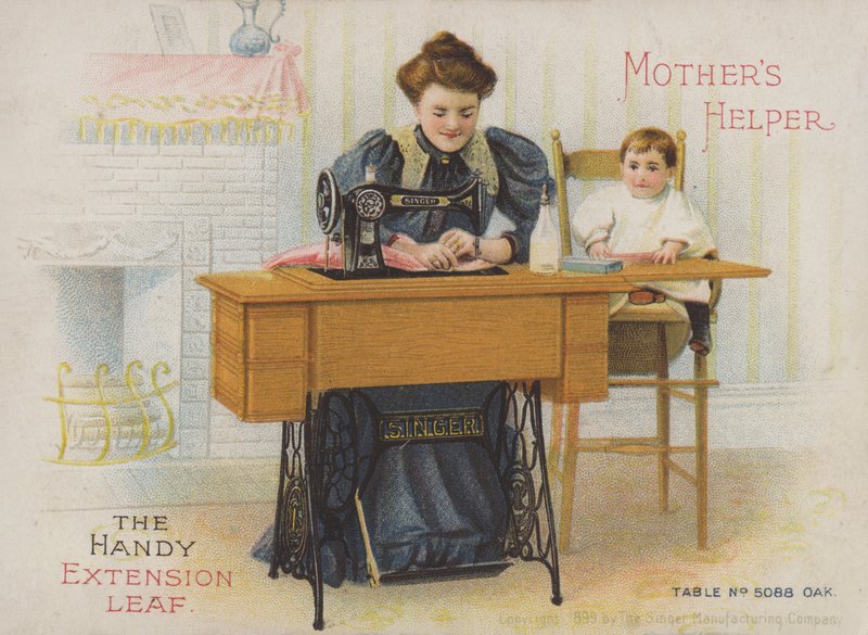 Singer Symaskin, The Handy Extension Leaf, Mothers Helper av American School
