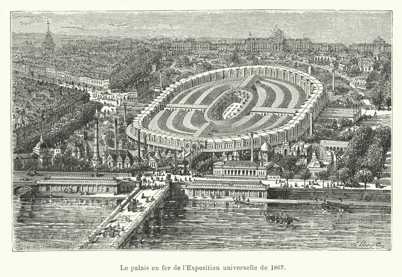 Jernpalasset til Verdensutstillingen i 1867 av French School