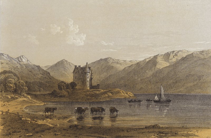 Dunderave Castle (chromolitho) av A.V. Copley Fielding