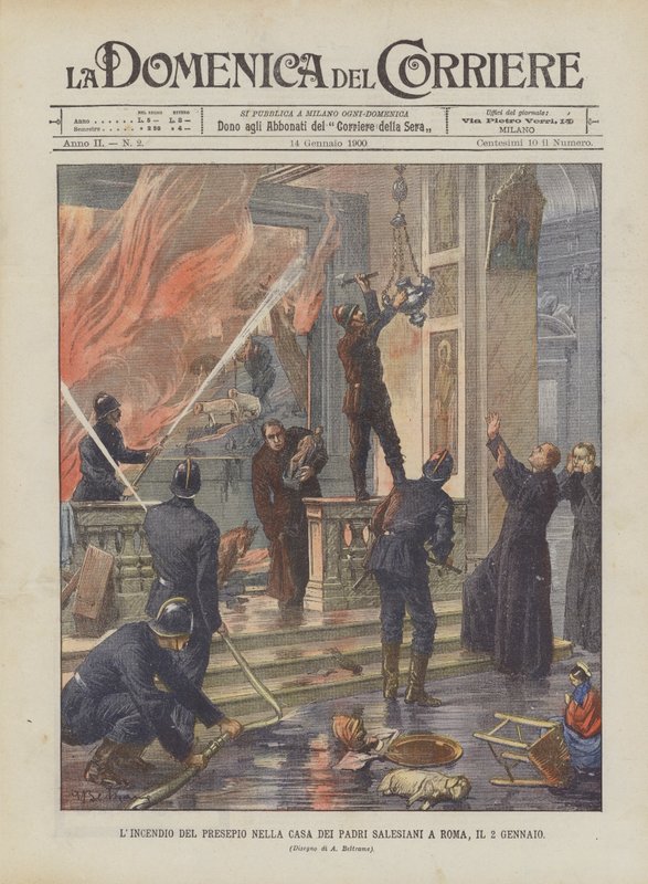 The Fire Of the Nativity Scene I The House Of The Salesian Fathers I Roma 2. januar av Achille Beltrame