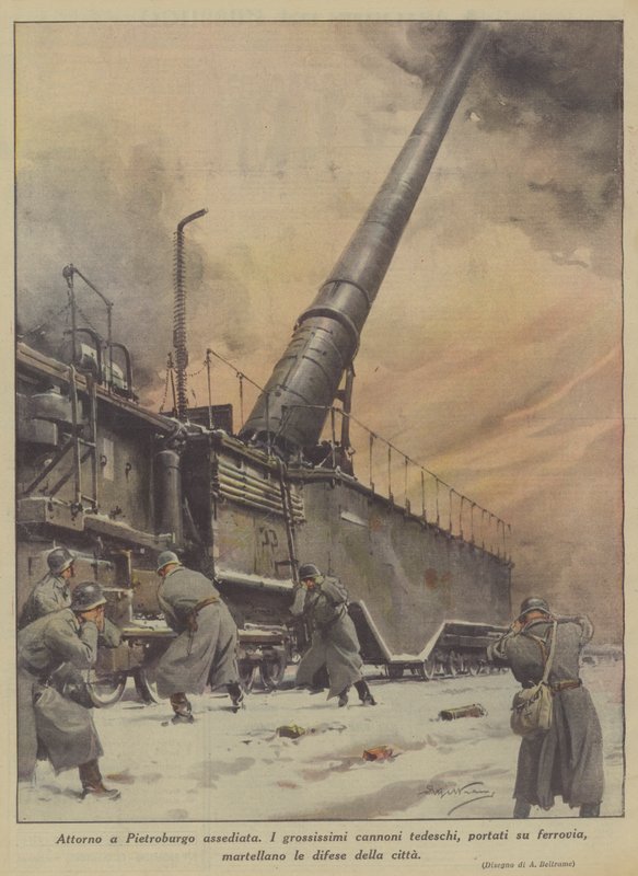 Rundt beleiret Petersburg (Colour Litho) av Achille Beltrame