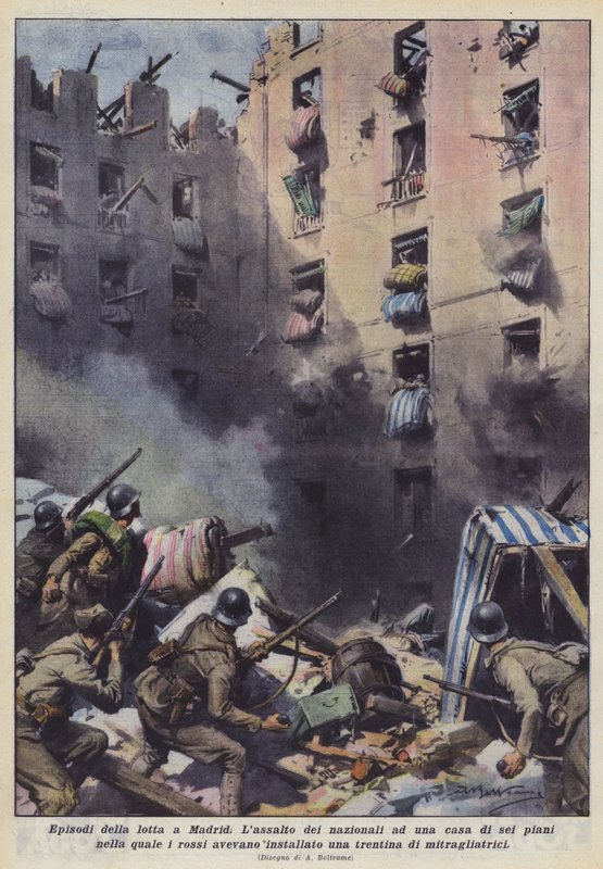Episoder av kampen i Madrid av Achille Beltrame