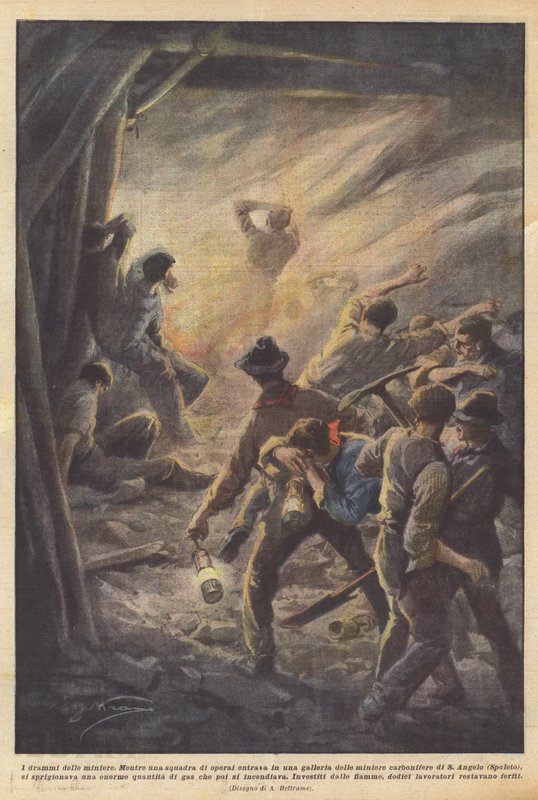 Gruvenes tragedier av Achille Beltrame