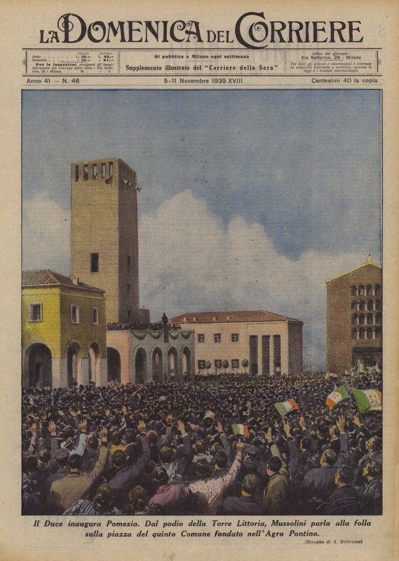 The Duce innvier Pomezia av Achille Beltrame
