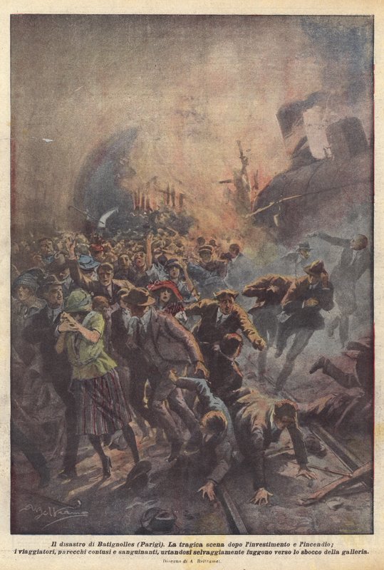 Batignolles-katastrofen (Paris) av Achille Beltrame