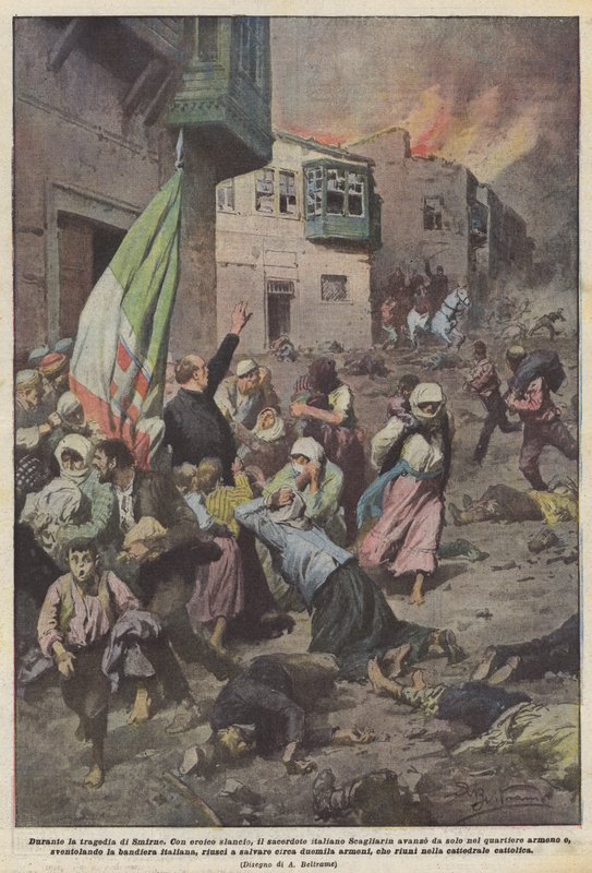 Smyrna under den gresk-tyrkiske krigen (1919-22) av Achille Beltrame