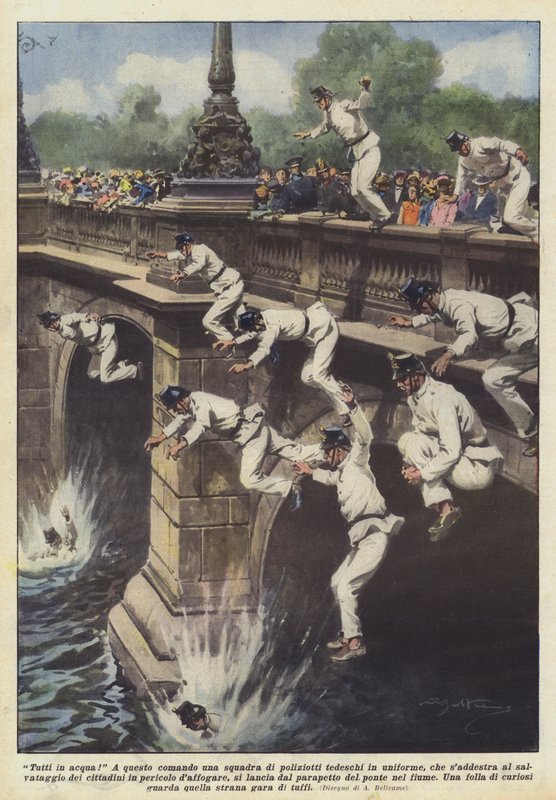 Alle i vannet! av Achille Beltrame