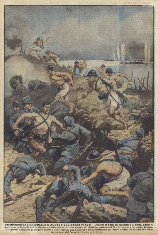 Et originalt og dristig innfall på den nedre piave av Achille Beltrame