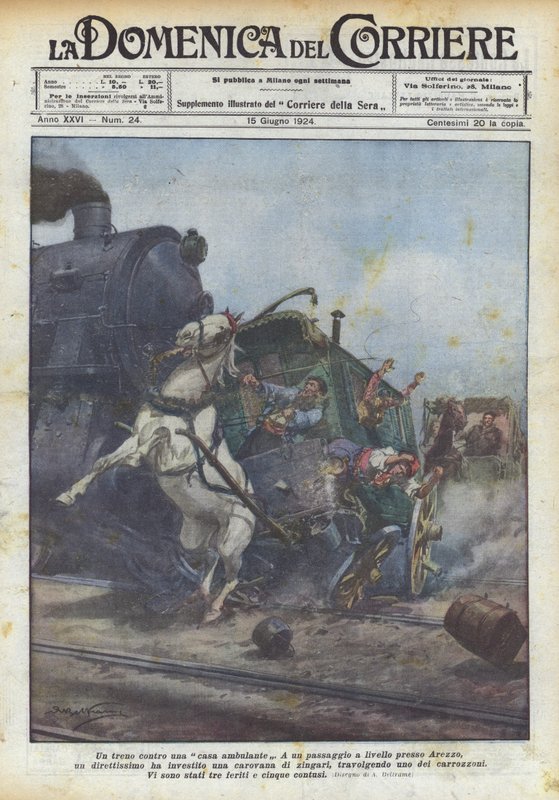 Et tog mot et vandrehus av Achille Beltrame