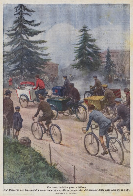 Et karakteristisk løp i Milano av Achille Beltrame