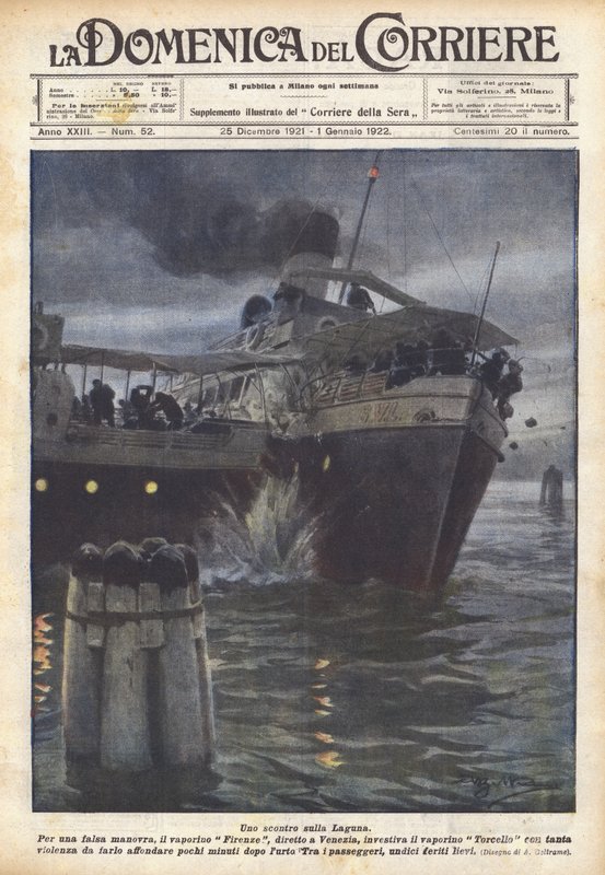 En kamp på lagunen av Achille Beltrame
