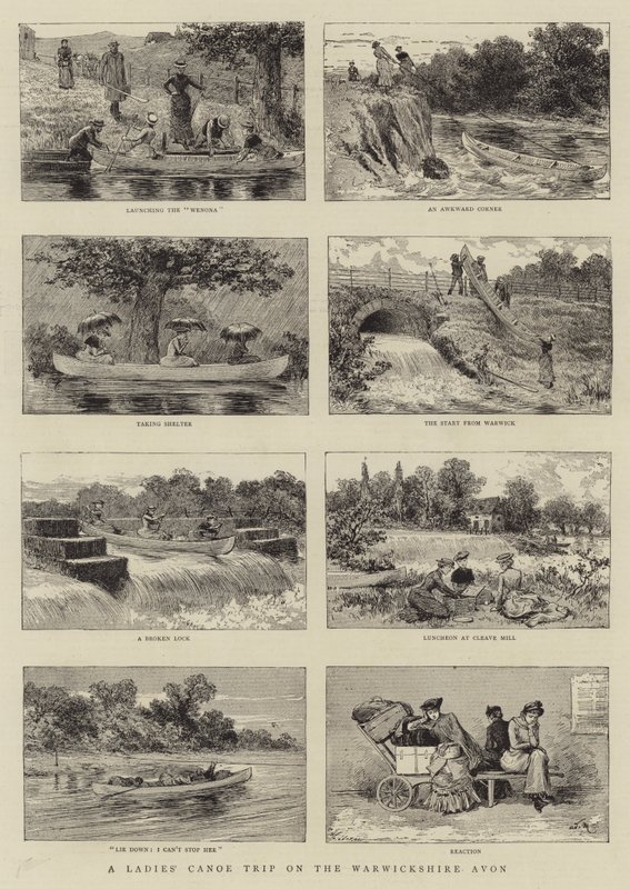 En kanotur for kvinner på Warwickshire Avon av Adrien Emmanuel Marie